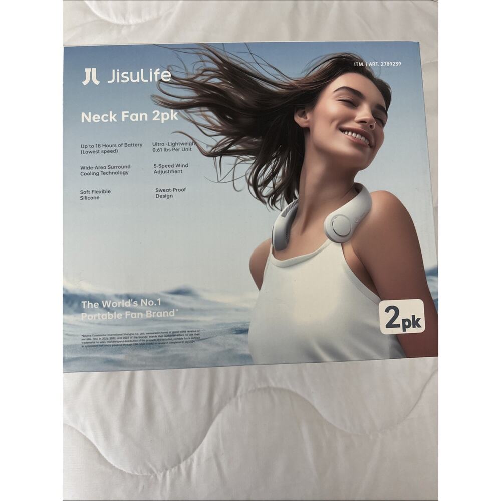 JISULIFE Neck Fan, 2-pack